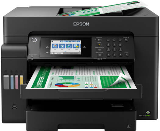 Epson EcoTank L15150 A3 Wi-Fi Duplex AIO Ink Tank Printer, 25 ipm Print Speed, 2400x1200 DPI Scan Resolution, 50 Pages ADF, 250 Sheets Tray Capacity, USB, ETH, WiFi/Wi-Fi Direct, Black | C11CH72403DA