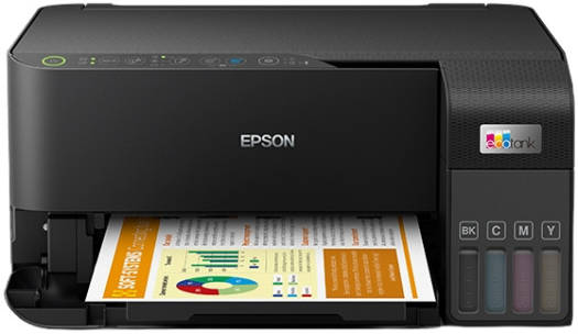 Epson EcoTank L3550 Ink Tank Printer, Print, Scan, & Copy, PrecisionCore Printhead Technology, Up to 33ppm Black & 20ppm Colour, Max 30 Standalone Copies, CIS Sensor Scanner, Black | C11CK59405