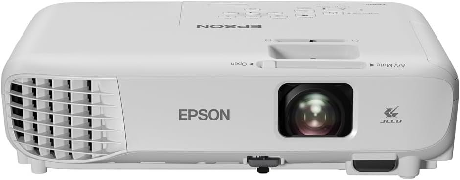 Epson EB-W06 3LCD, HD Ready, 3700 Lumens, 320 Inch Display, Built-in Speaker, WXGA Projector - White 